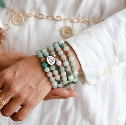 108 Natural Matte Amazonite Stone Mala Prayer Beads