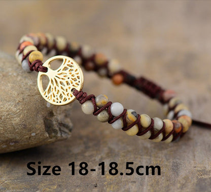 Natural Agate Tree Of LIfe Yoga Bracelet