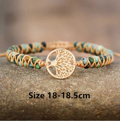 Natural Agate Tree Of LIfe Yoga Bracelet